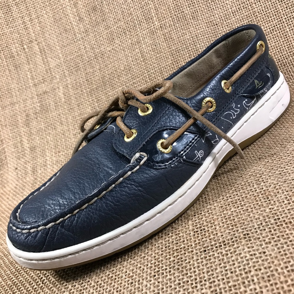 Sperry Top-sider leather blue white size 6.5 M